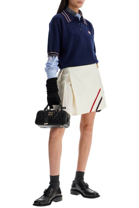 miu miu pleated wool mini skirt