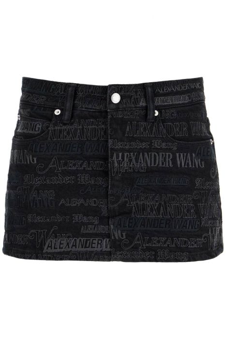 alexander wang embroidered lettering mini sk