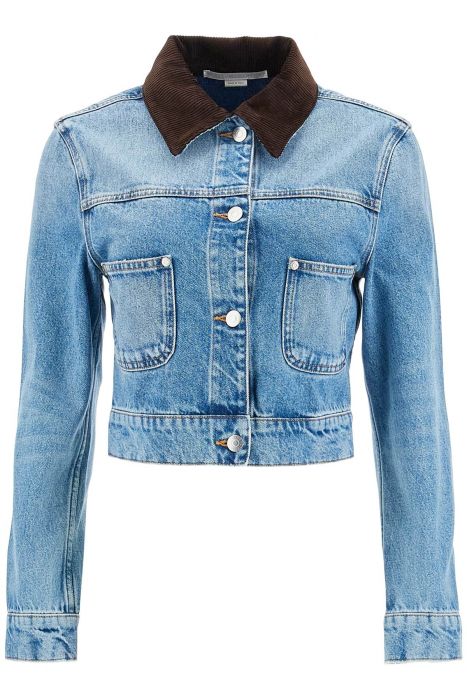 stella mccartney cropped denim jacket for women