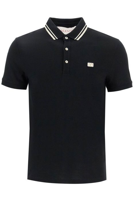 valentino garavani regular fit polo shirt with vlogo patch