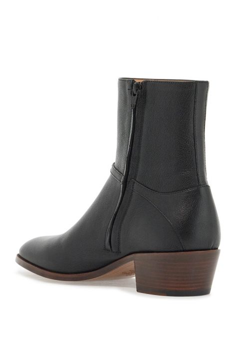 valentino garavani leather pat ankle boots