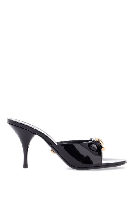 versace 'opera bow patent leather mules