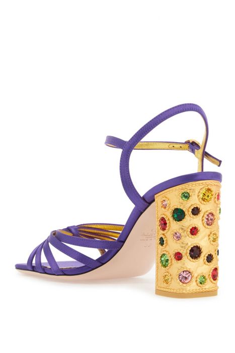 valentino garavani sandali preshoes in raso con cristalli