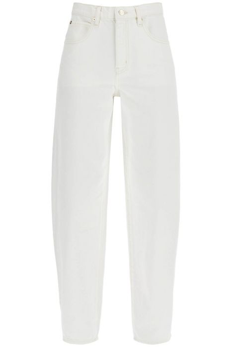 frame high-waisted barrel jeans for