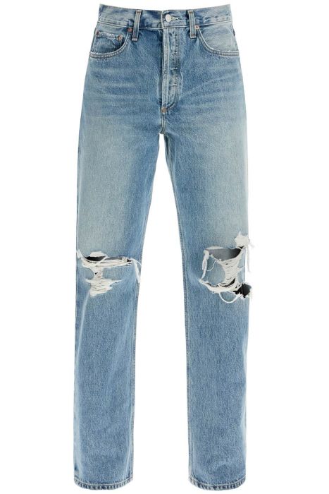 agolde relaxed straight fit kelly used effect jeans