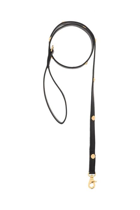 versace guinzaglio in pelle con borchie medusa