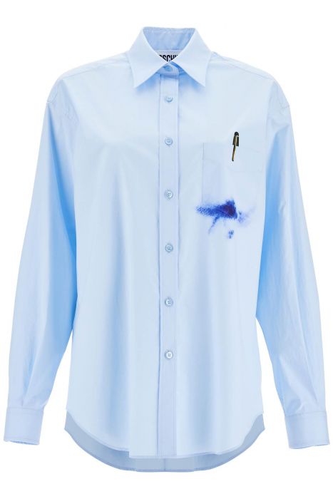 moschino printed pocket shirt with button