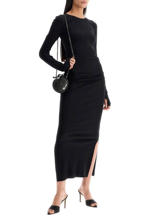 ganni long ribbed jersey dress with nine words