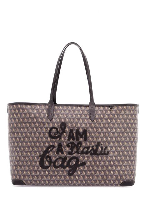 anya hindmarch i am a plastic bag zipped motif tote bag