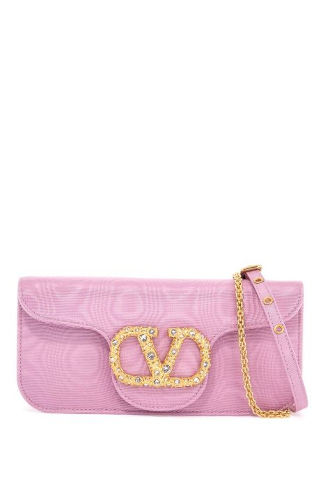 valentino garavani locò clutch in moire fabric