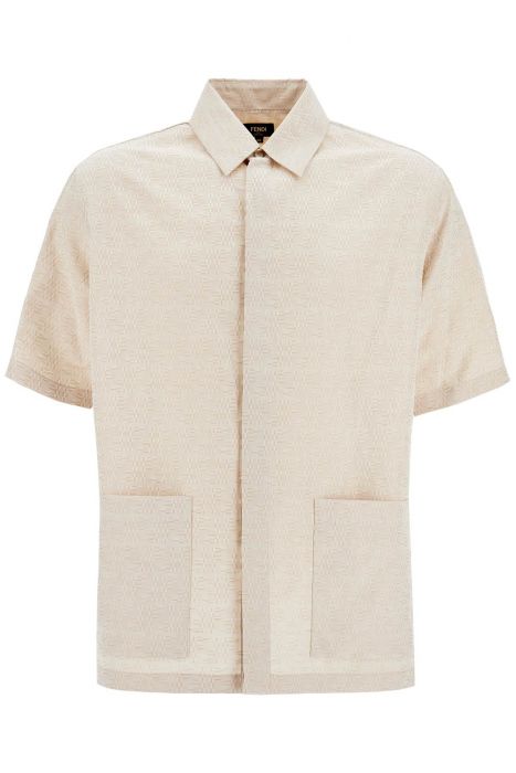 fendi camicia manica corta in jacquard ff labyrinth