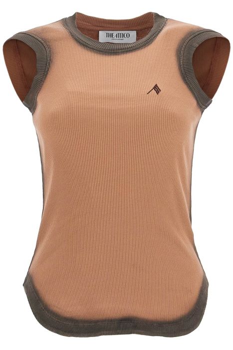 the attico reese tank top with faded edges