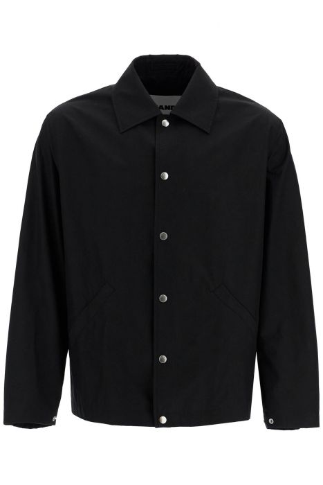 jil sander logo print popeline overshirt