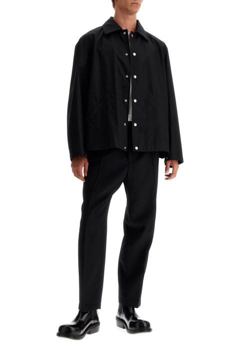 jil sander overshirt logata in cotone