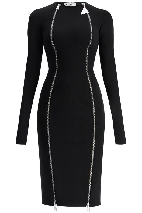 the attico midi dress with double zipper detail