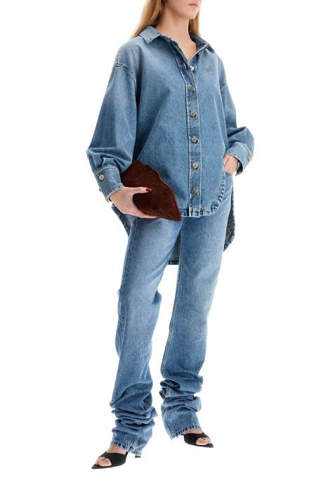 the attico extra long denim jeans for tall individuals