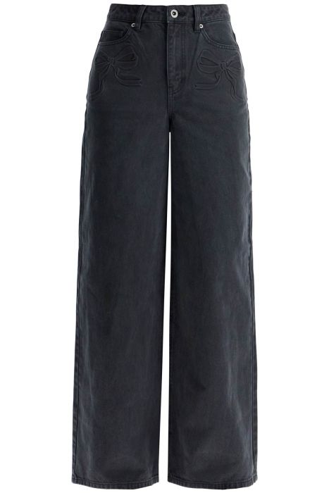bra632 straight jeans with bows