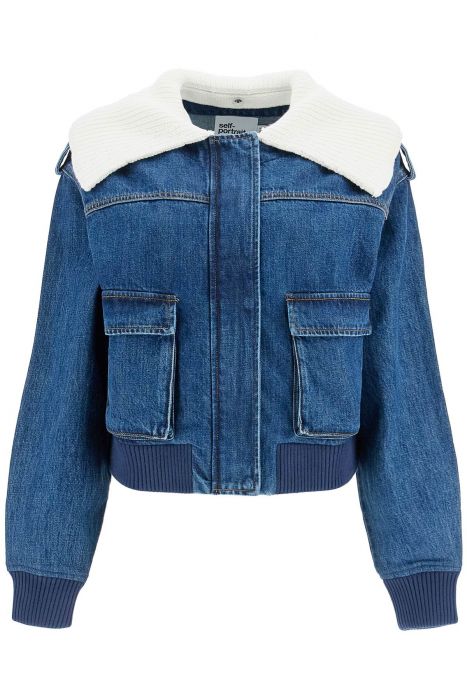bra632 denim bomber jacket for