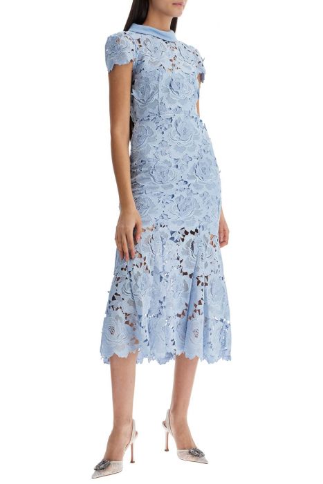 self portrait floral lace midi dress with eight