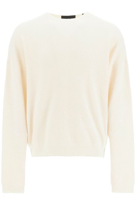 fear of god essentials waffle crew neck pul