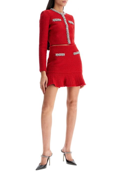 self portrait short cardigan with crystals
