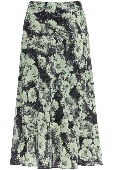 tory burch printed satin skirt