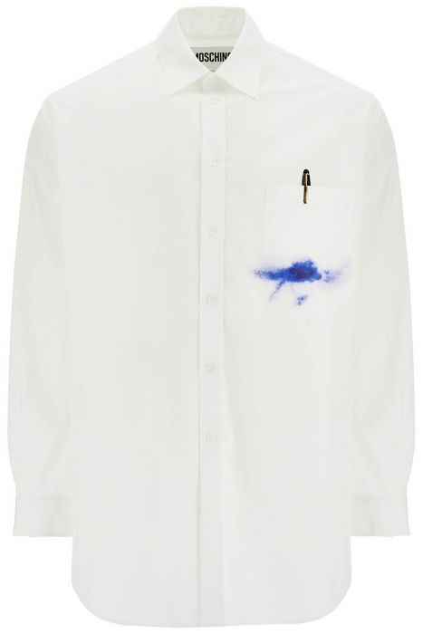 moschino printed pocket shirt with button