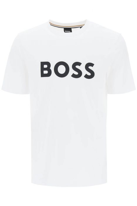 boss tiburt 354 logo print t-shirt