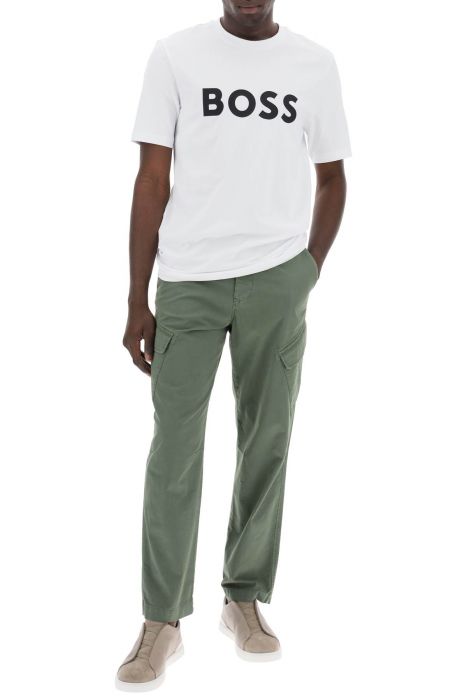 boss tiburt 354 logo print t-shirt