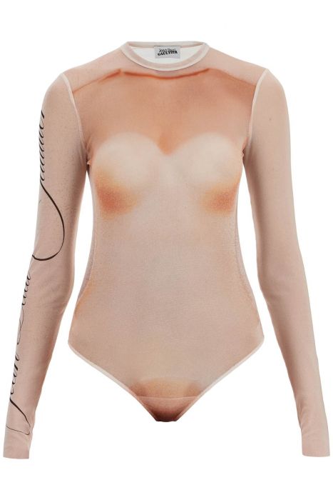 jean paul gaultier printed mesh body suit for