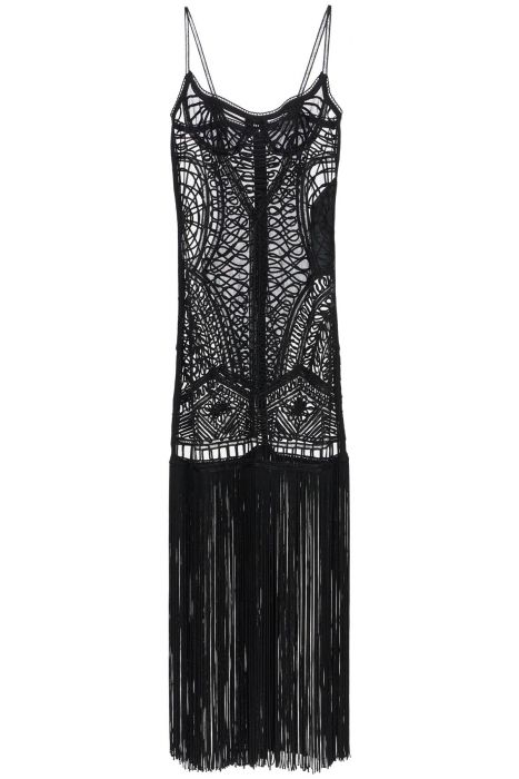 the attico embroidered tulle midi dress