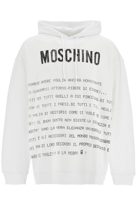 moschino hooded sweatshirt with letter