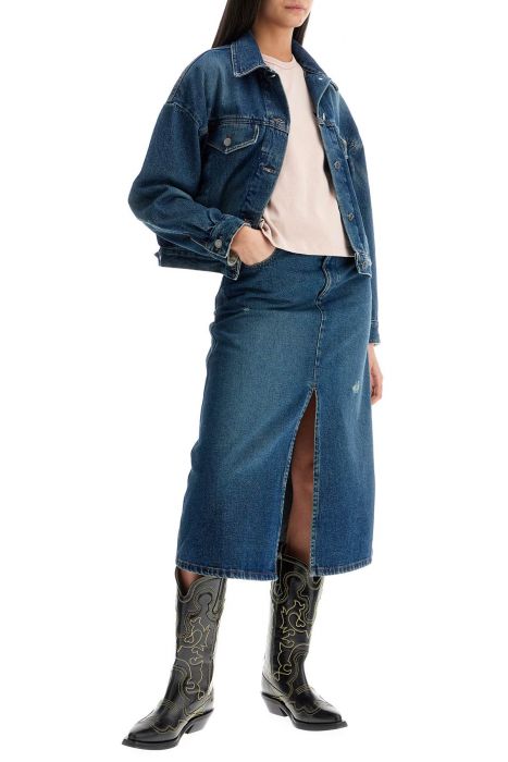 a.p.c. 'georgia denim midi skirt in
