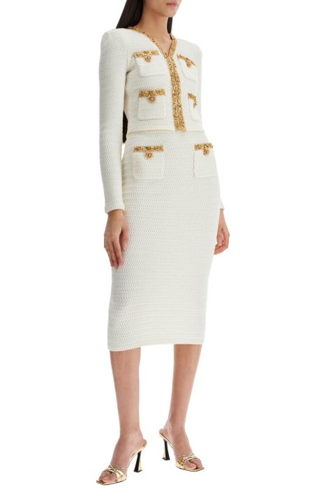 self portrait 'knitted lurex midi skirt