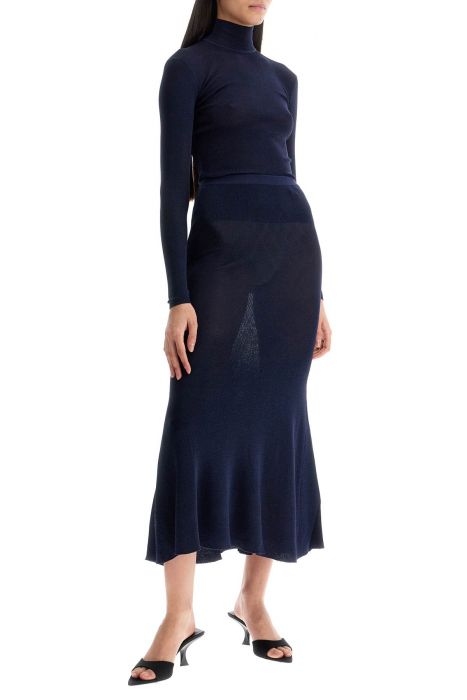 self portrait long lurex knit skirt