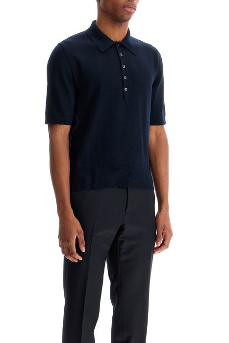 thom browne 4-bar knit polo shirt