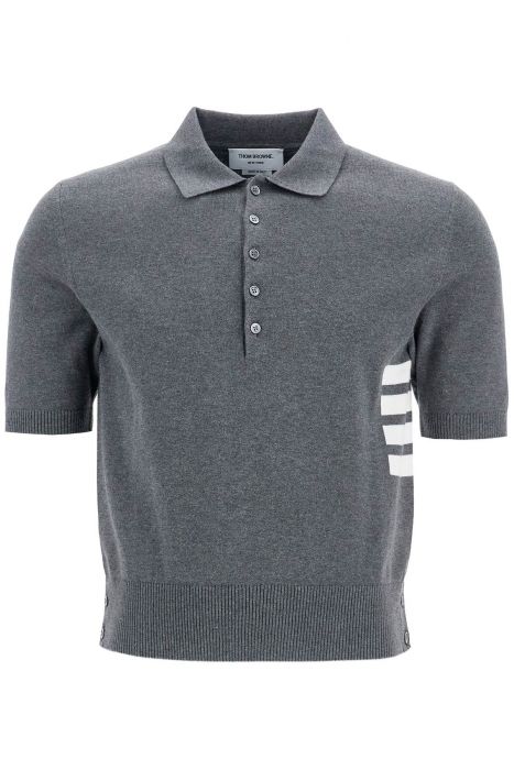 thom browne 4-bar knit polo shirt