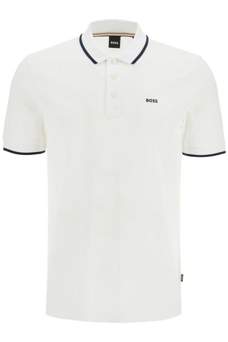boss parlay polo shirt with contrast trims