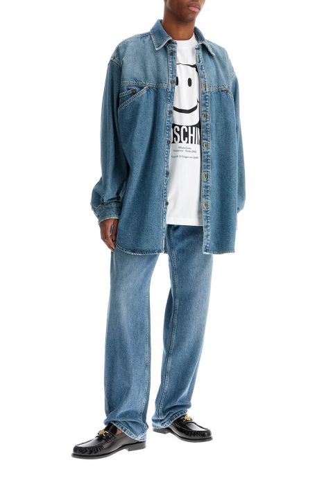 moschino straight jeans with adjustable waistband