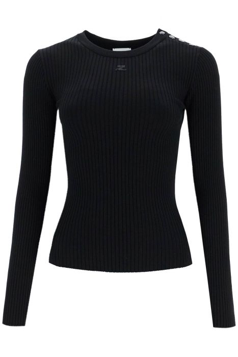 courreges 'ribbed stretch knit pullover sweater