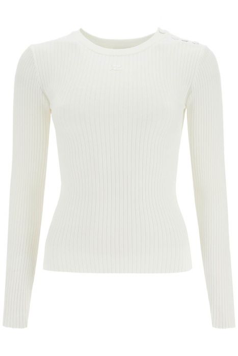 courreges 'ribbed stretch knit pullover sweater