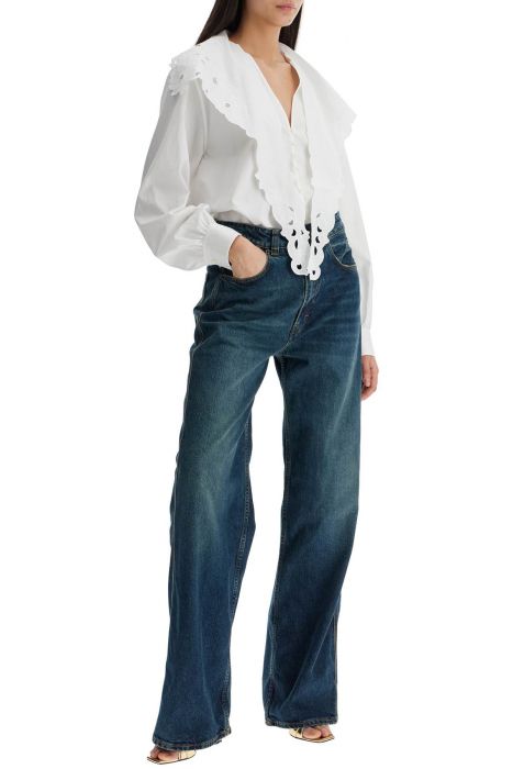 chloe' embroidered blouse with bow