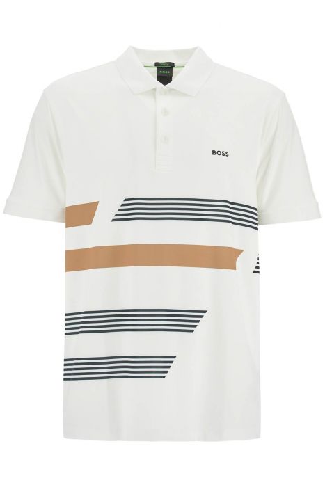 boss printed stretch jersey polo shirt