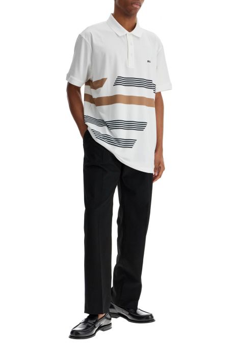 boss printed stretch jersey polo shirt