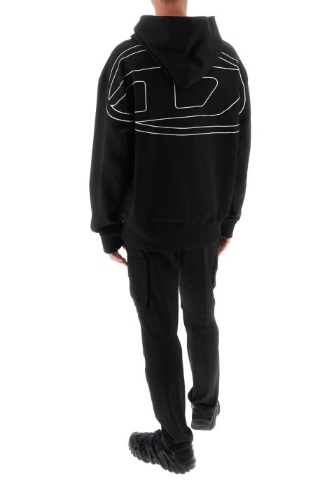 diesel logo embroidered hoodie