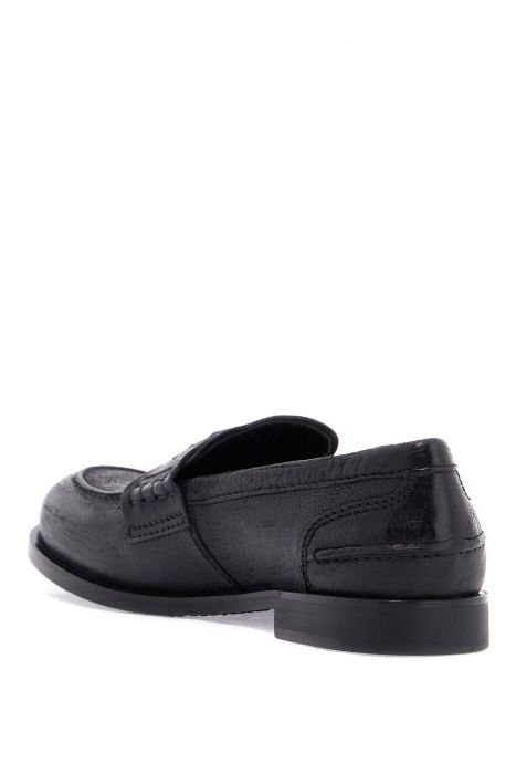 miu miu vintage-effect leather penny loafers