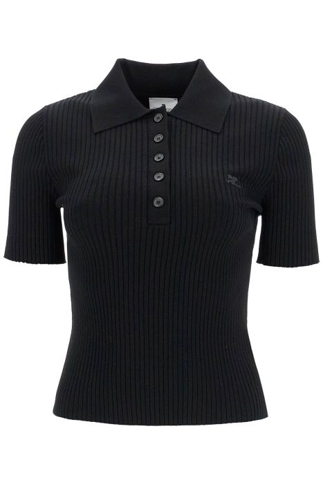 courreges short-sleeved ribbed polo