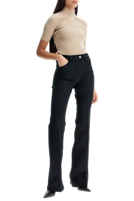 courreges short-sleeved ribbed re-e