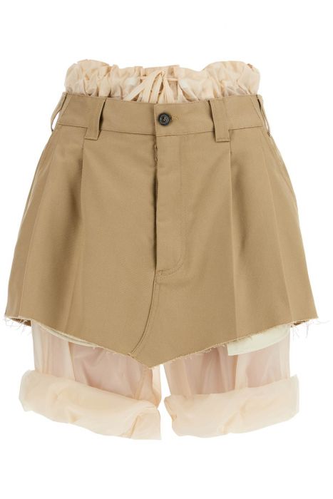 maison margiela mini gonna-pantalone effetto stratificato