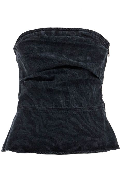 rotate 'zebra print denim top